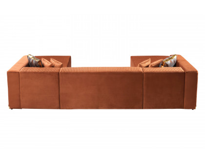 Nova Juliana Velvet 4-Piece Sectional - Orange