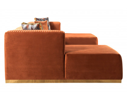 Nova Juliana Velvet 4-Piece Sectional - Orange