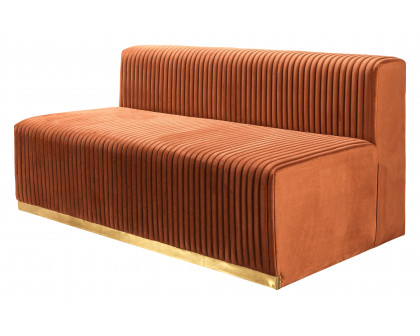 Nova Juliana Velvet 4-Piece Sectional - Orange