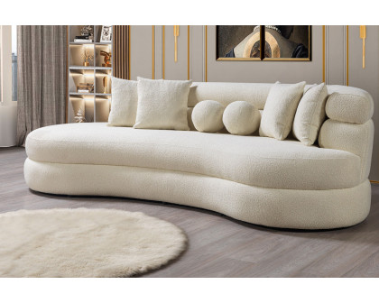 Nova - Larissa Ivory Boucle Chaise Lounge