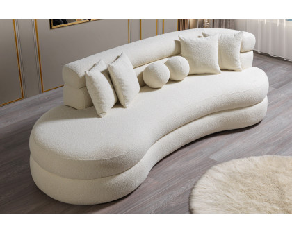 Nova - Larissa Ivory Boucle Chaise Lounge