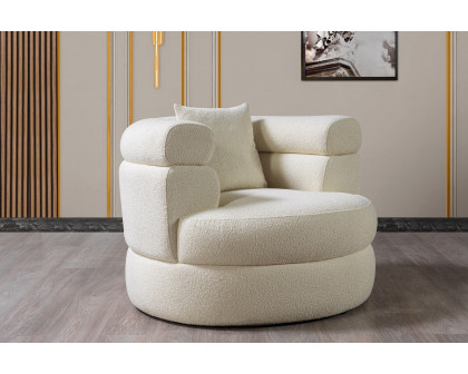 Nova - Larissa Ivory Boucle Accent Chair