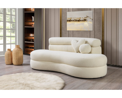 Nova - Larissa Ivory Boucle Loveseat