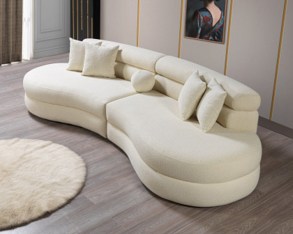 Nova - Larissa Ivory Boucle Curved Sectional