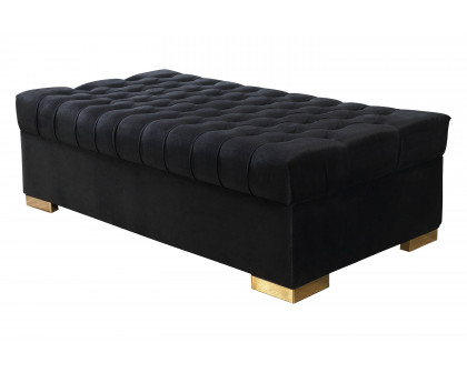 Nova - Lauren Velvet Rectangle Ottoman