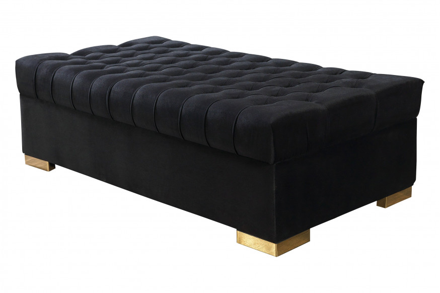 Nova™ Lauren Velvet Rectangle Ottoman - Black