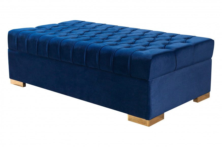 Nova™ Lauren Velvet Rectangle Ottoman - Navy