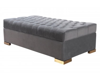 Nova - Lauren Velvet Rectangle Ottoman