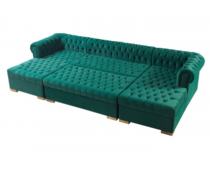 Nova™ Lauren Velvet Rectangle Ottoman - Green