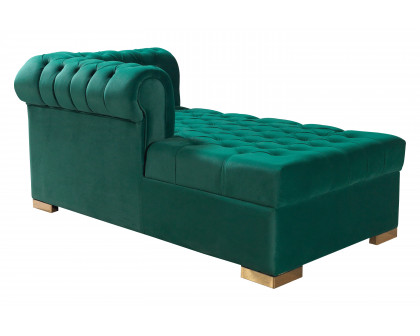 Nova Lauren Velvet Double Chaise Sectional - Green