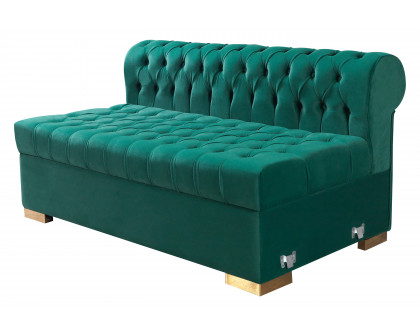 Nova Lauren Velvet Double Chaise Sectional - Green