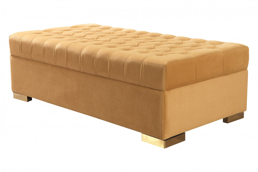 Nova™ Lauren Velvet Rectangle Ottoman - Mustard