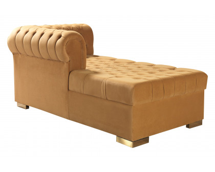 Nova Lauren Velvet Double Chaise Sectional - Mustard