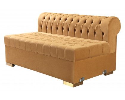 Nova Lauren Velvet Double Chaise Sectional - Mustard