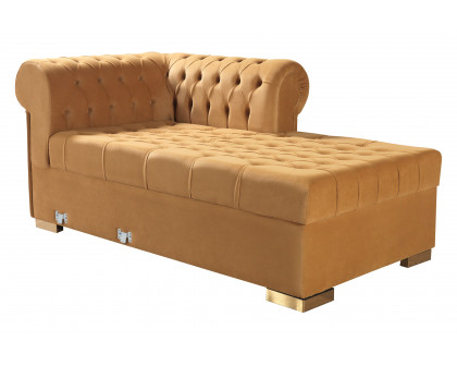 Nova Lauren Velvet Double Chaise Sectional - Mustard