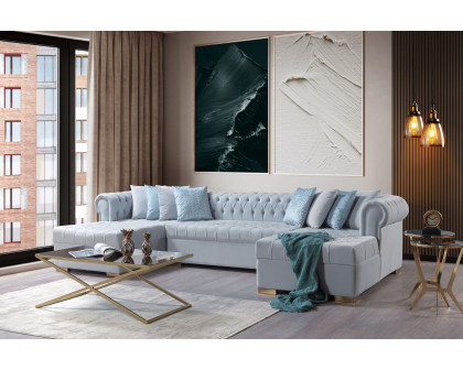 Nova - Lauren Velvet Double Chaise Sectional