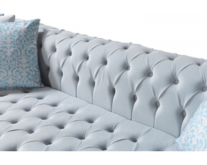 Nova Lauren Velvet Double Chaise Sectional - Pearl