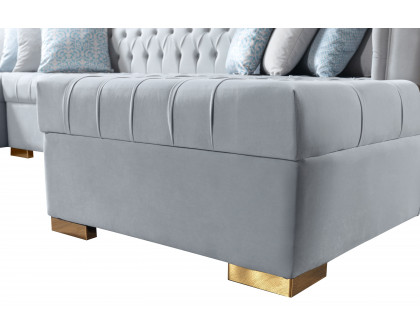 Nova Lauren Velvet Double Chaise Sectional - Pearl