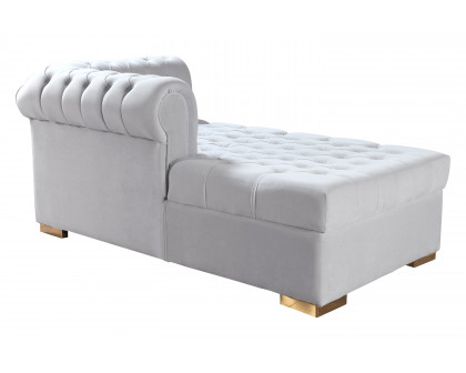 Nova Lauren Velvet Double Chaise Sectional - Pearl