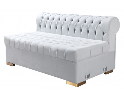 Nova Lauren Velvet Double Chaise Sectional - Pearl