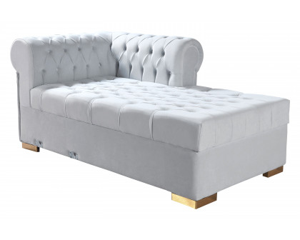 Nova Lauren Velvet Double Chaise Sectional - Pearl