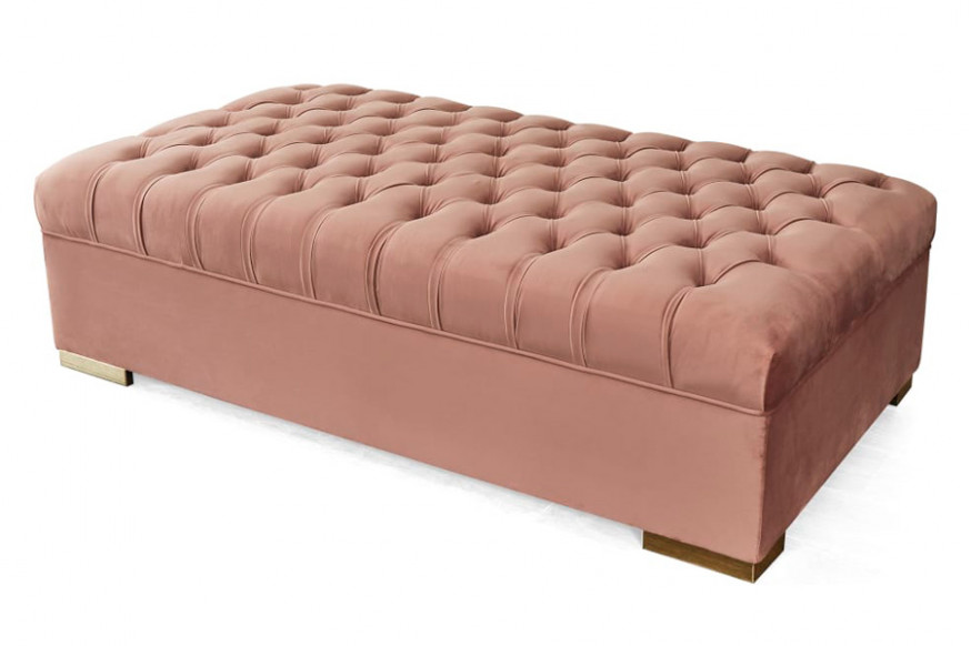 Nova™ Lauren Velvet Rectangle Ottoman - Pink