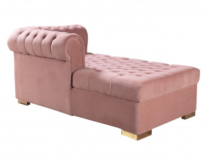 Nova Lauren Velvet Double Chaise Sectional - Pink