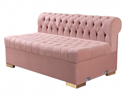 Nova Lauren Velvet Double Chaise Sectional - Pink