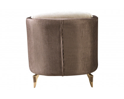 Nova Leina Velvet Chair - Ivory-Coffee