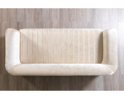 Nova Leina Velvet Sofa & Loveseat - Ivory-Coffee