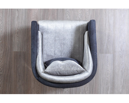 Nova Leina Velvet Chair - Silver-Gray