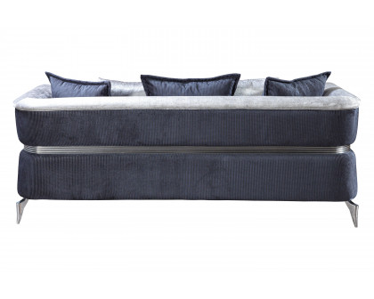 Nova Leina Velvet Sofa & Loveseat - Silver-Gray