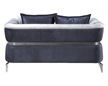 Nova Leina Velvet Sofa & Loveseat - Silver-Gray