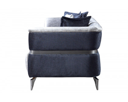 Nova Leina Velvet Sofa & Loveseat - Silver-Gray