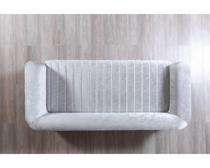 Nova Leina Velvet Sofa & Loveseat - Silver-Gray