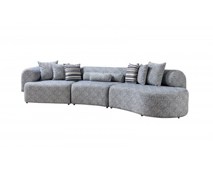 Nova Lena Blue Boucle 3-Piece Curved 145" Sectional