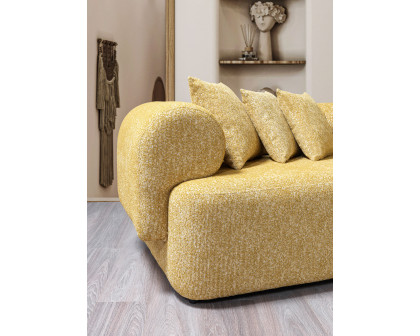 Nova Lena Mustard Boucle 3-Piece Curved 145" Sectional