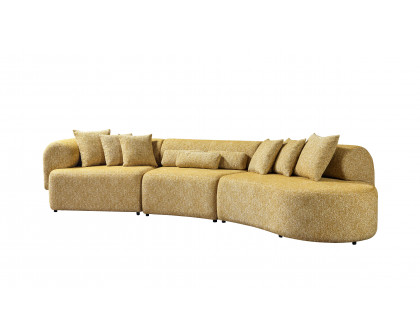 Nova Lena Mustard Boucle 3-Piece Curved 145" Sectional