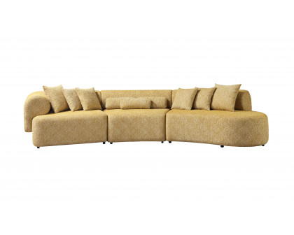 Nova Lena Mustard Boucle 3-Piece Curved 145" Sectional