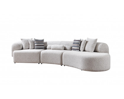 Nova Lena Stone Boucle 3-Piece Curved 145" Sectional