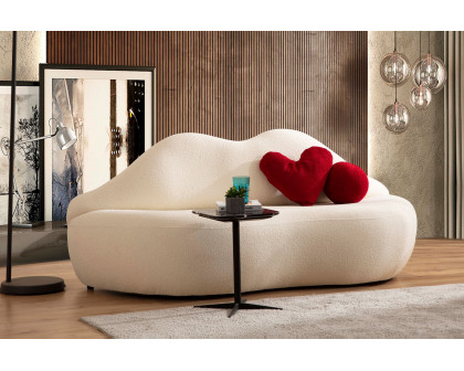 Nova Lips Boucle Loveseat - Ivory