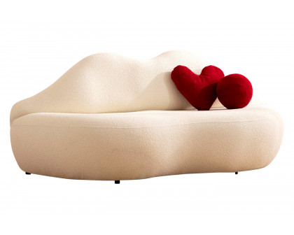 Nova Lips Boucle Loveseat - Ivory