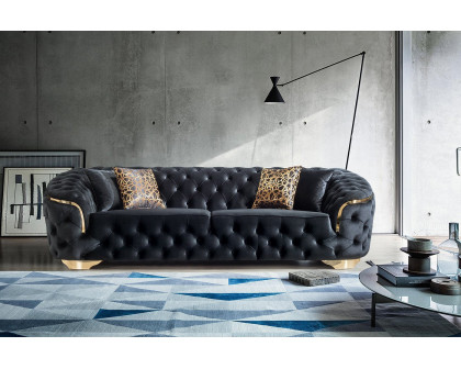 Nova Lupino Velvet Sofa & Loveseat - Black