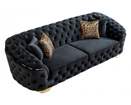 Nova Lupino Velvet Sofa & Loveseat - Black