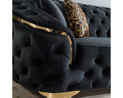 Nova Lupino Velvet Sofa & Loveseat - Black