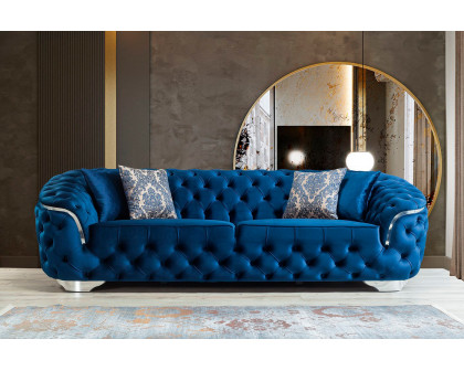 Nova Lupino Velvet Sofa & Loveseat - Blue