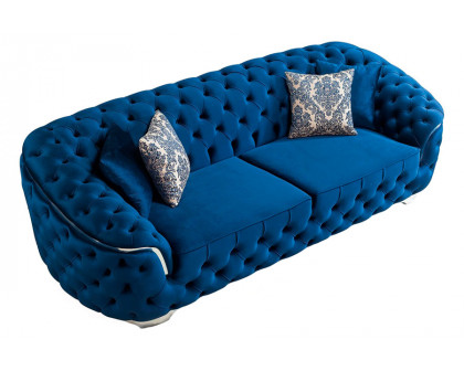 Nova Lupino Velvet Sofa & Loveseat - Blue