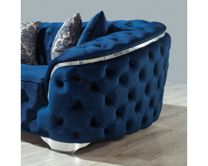 Nova Lupino Velvet Sofa & Loveseat - Blue