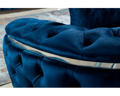 Nova Lupino Velvet Sofa & Loveseat - Blue