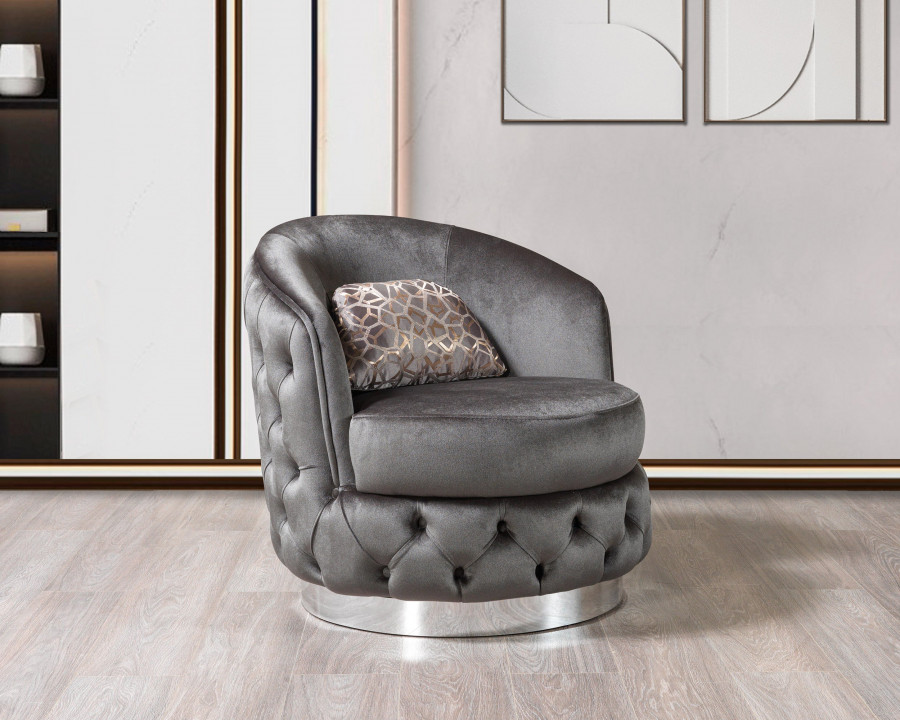 Nova Lupino Gray Velvet Chair